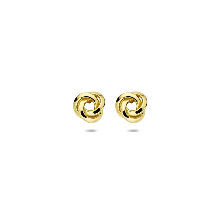 stud earrings button 14K yellow gold