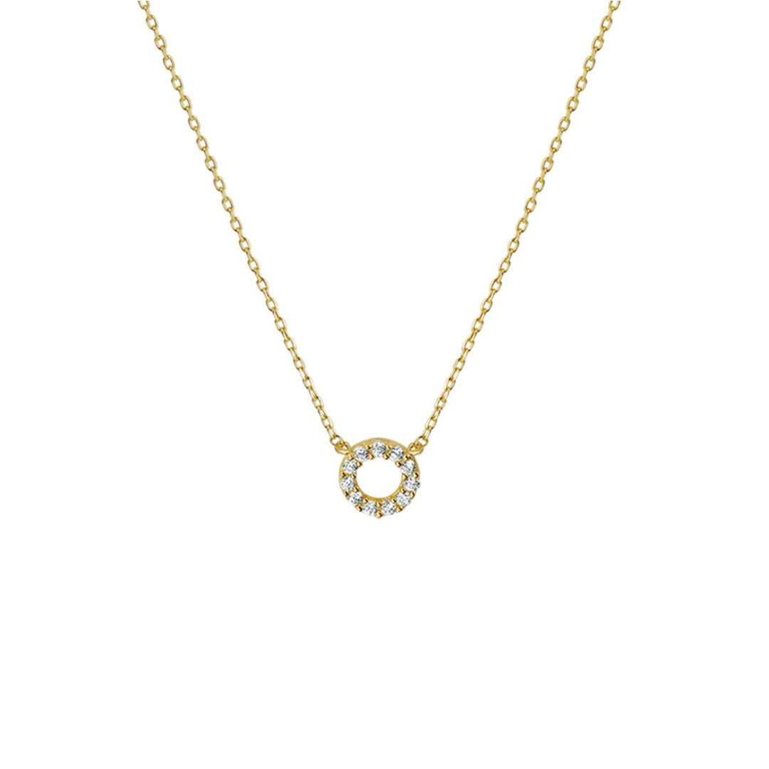 9k Geelgouden collier met zirkonia
