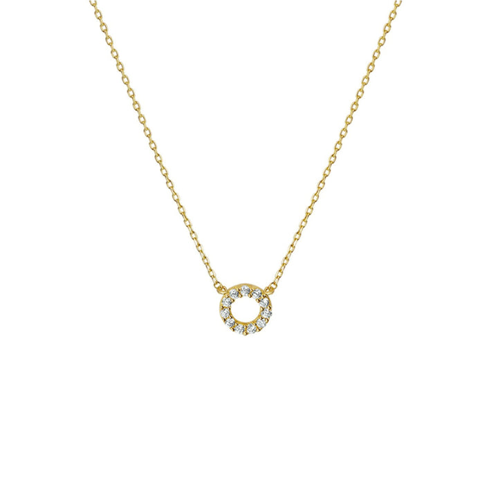 9k Geelgouden collier met zirkonia
