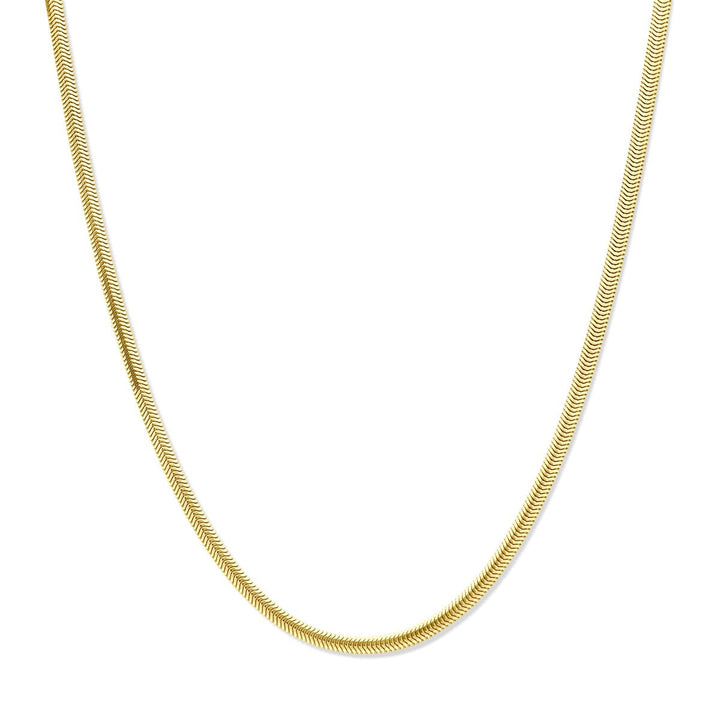 14k geelgouden collier met platte slangschakel
