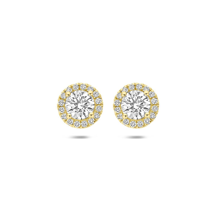 14k Gouden oorknopjes met lab grown diamant