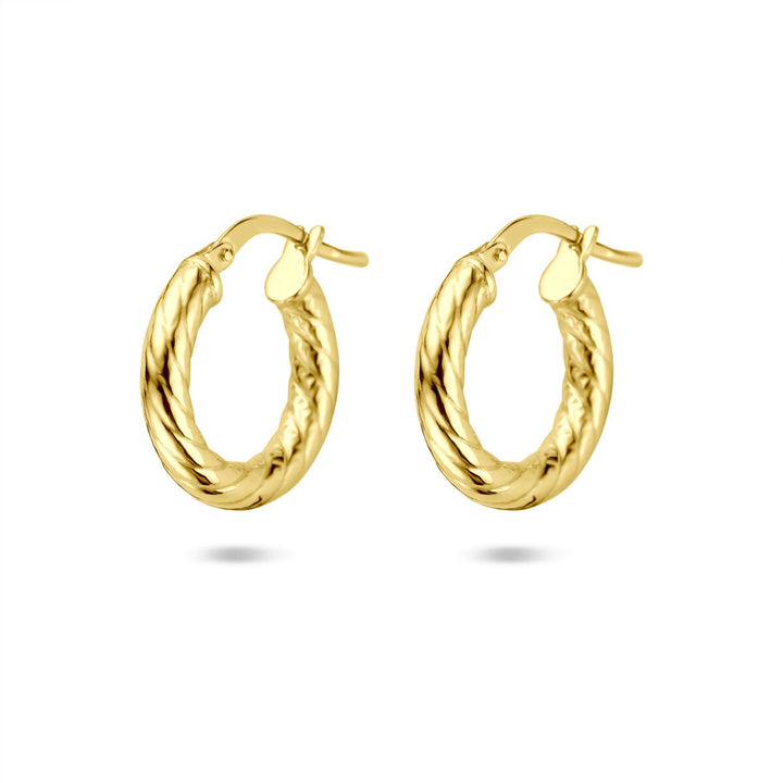 Gouden oorringen dames – 14k Silgold met 3 mm breedte