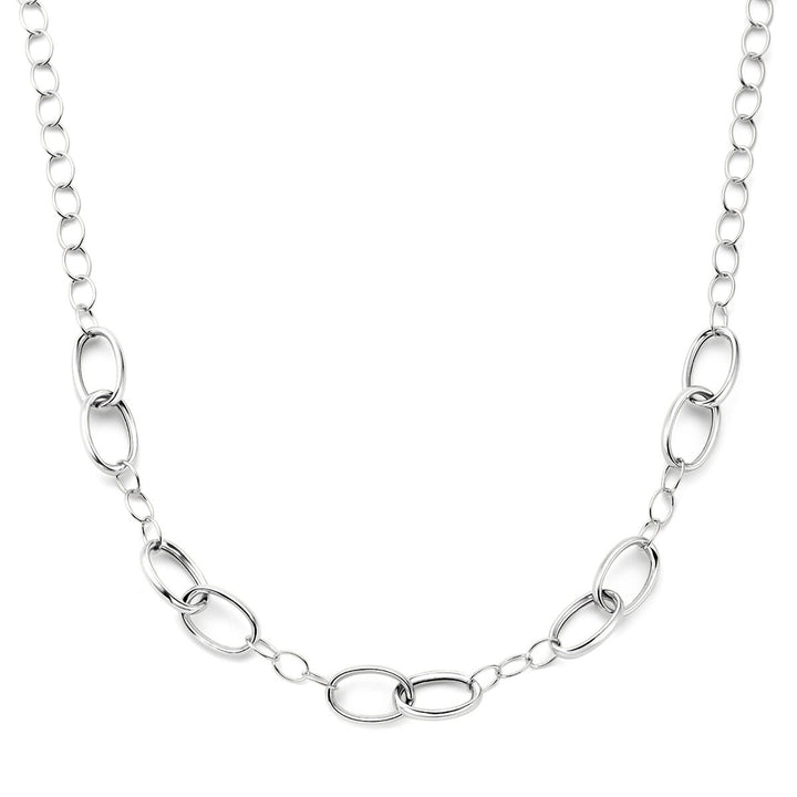 Zilveren collier gerhodineerd 925 met brede anker schakels – 11 mm 45 cm