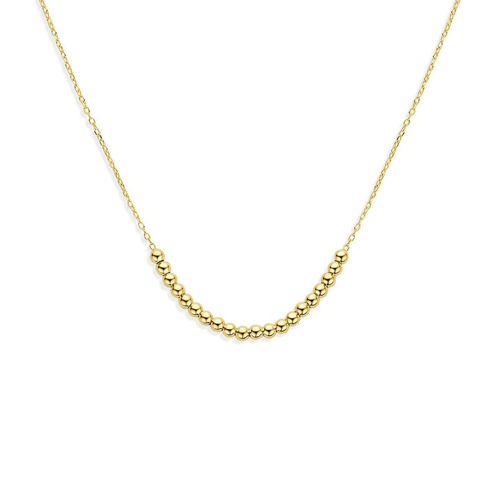14k Geelgouden collier met bolletjes