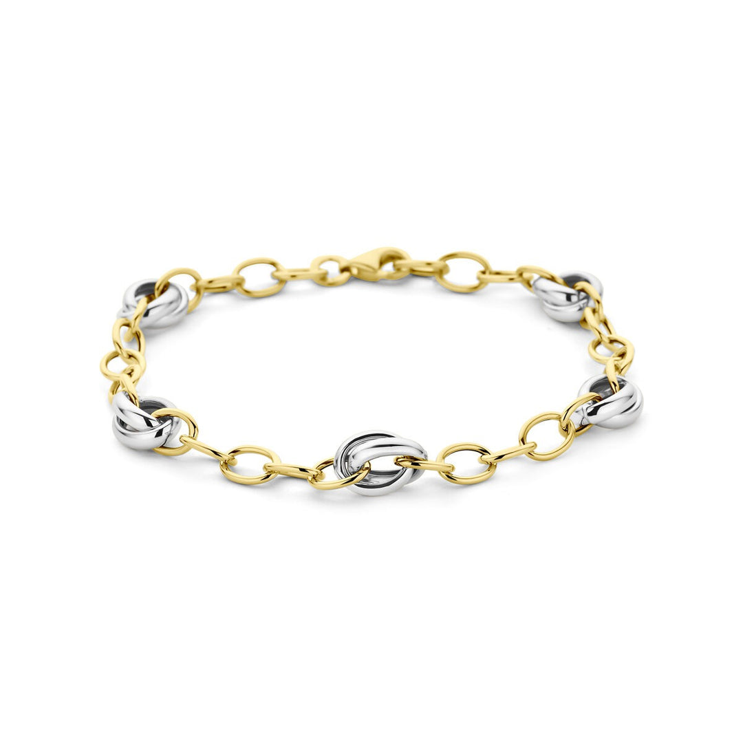 14k Bicolor gouden schakel armband