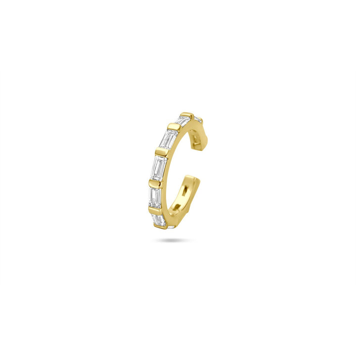 Verguld zilveren ear cuff met baguette zirkonia – Dames Oorbellen