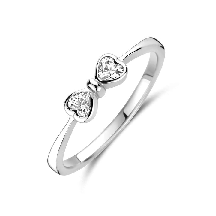 Zilveren ring strik met zirkonia – gerhodineerd 925 zilver