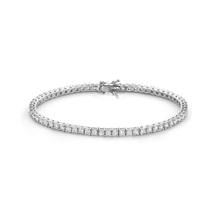 Zilveren tennisarmband met zirkonia – gerhodineerd 925 zilver, 3 mm breed