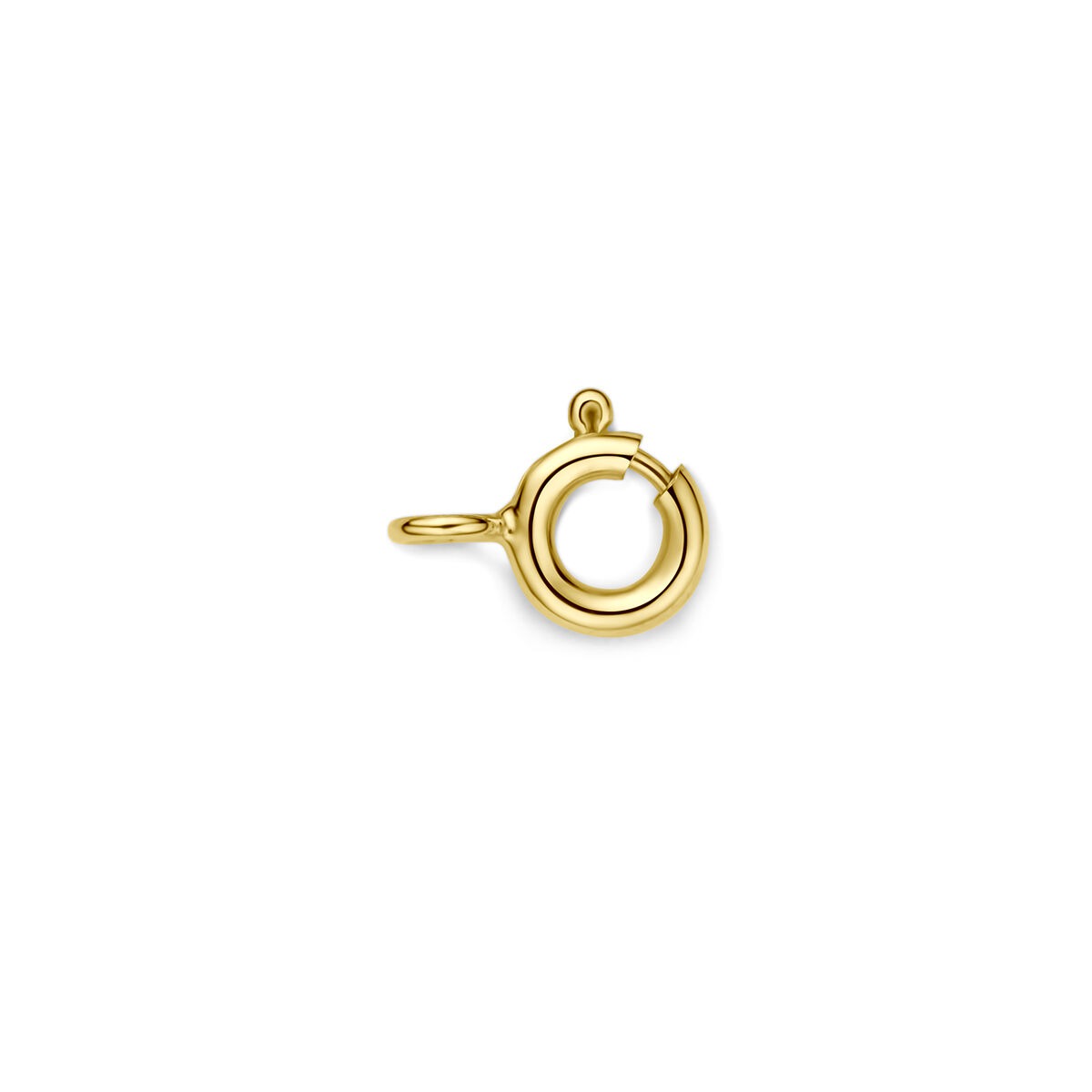 Geelgouden veerring van 9 karaat met een diameter van 6 mm en een eenvoudige sluiting.