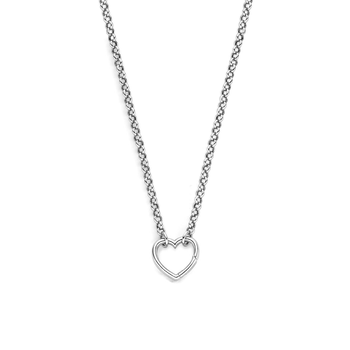 Gerhodineerd 925 zilveren collier met hartje