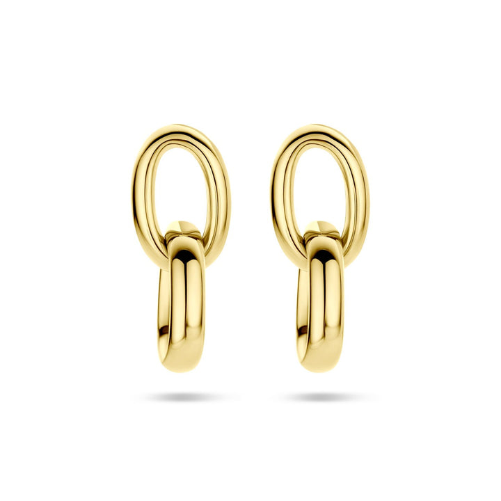 Gouden oorhangers 14k geelgoud 24 mm