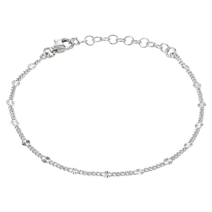 Zilveren enkelbandje gourmet schakel – gerhodineerd