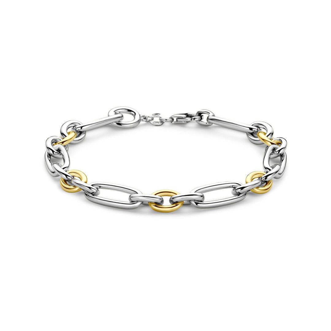 14k Geelgouden en zilveren anker armband