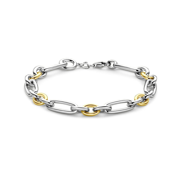 14k Geelgouden en zilveren anker armband