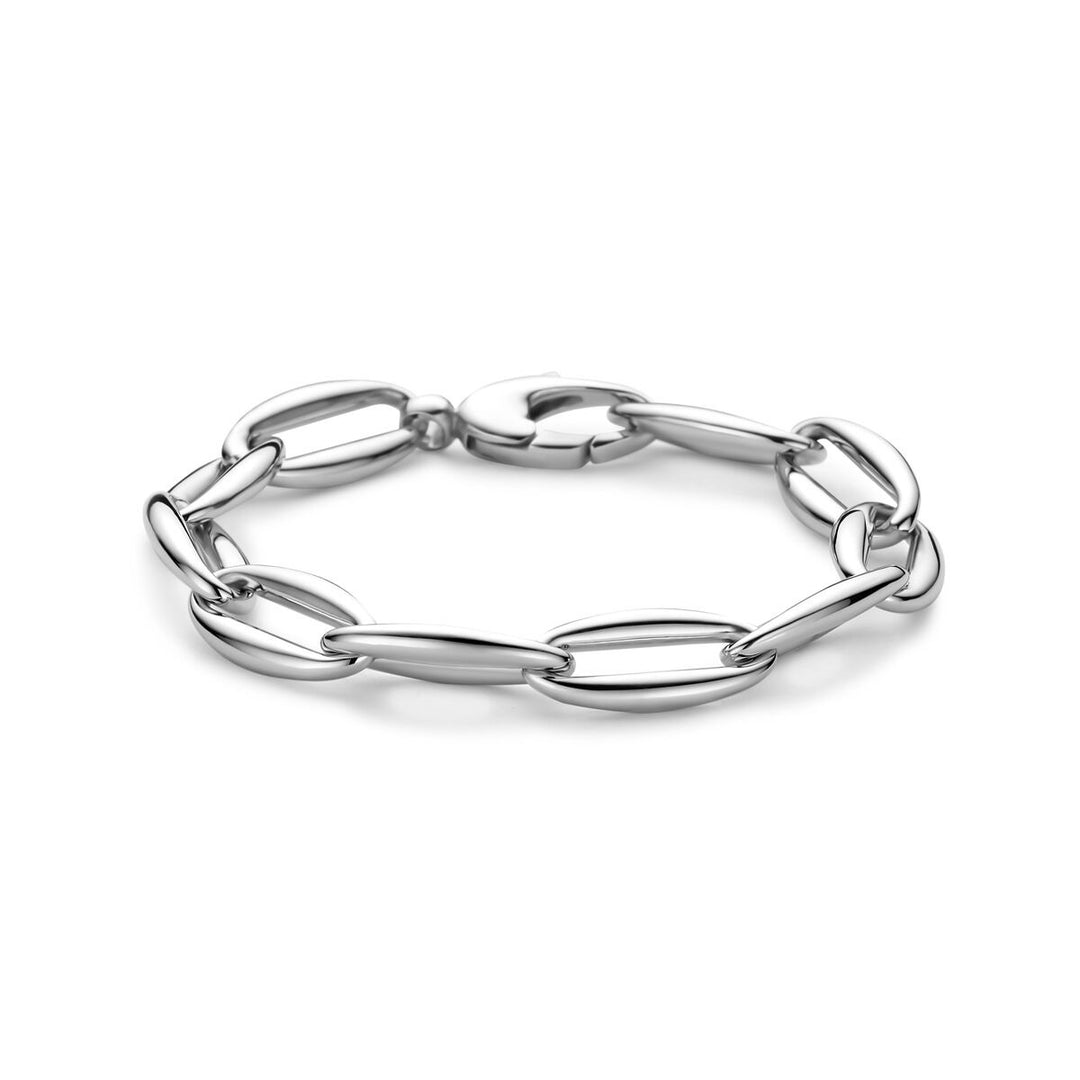 Gerhodineerd Zilveren Schakel Armband Anker
