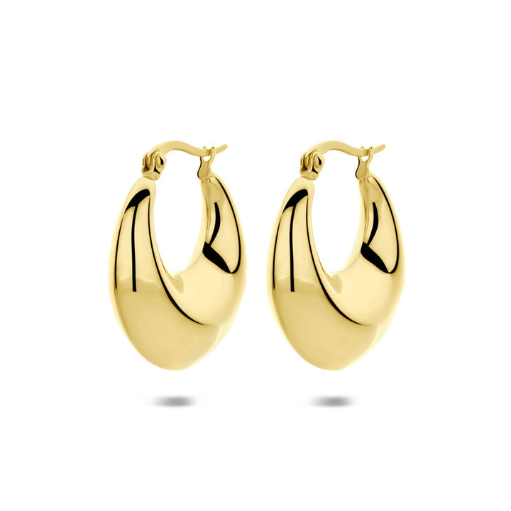 Goudkleurige stalen oorringen 28x10mm