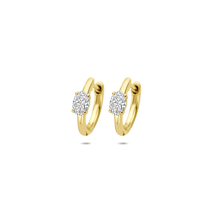 14k Gouden oorringen met lab grown diamant