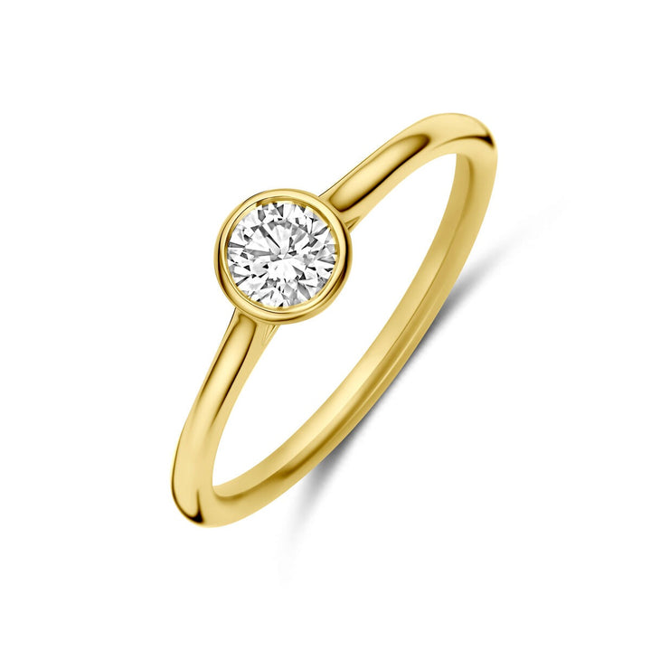 14k Geelgouden Ring met Diamant 0,40 ct Solitaire