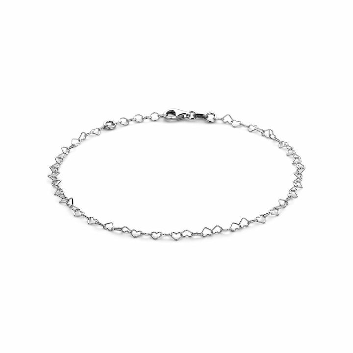 Fußkettchen Herzen 24 + 2 cm Silber rhodiniert