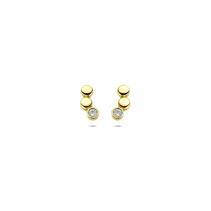 9k geelgouden oorknoppen met zirkonia – 8,5x4mm