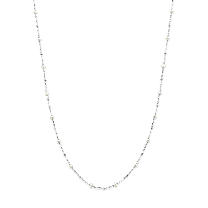 Gerhodineerd 925 zilveren collier met parels