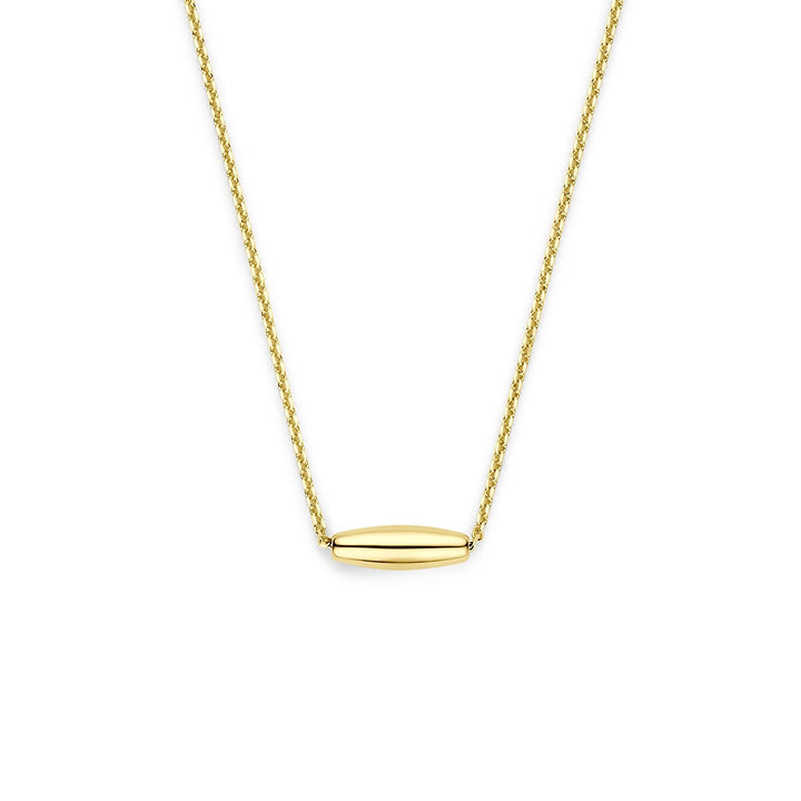 9k Geelgouden collier met balkje hanger