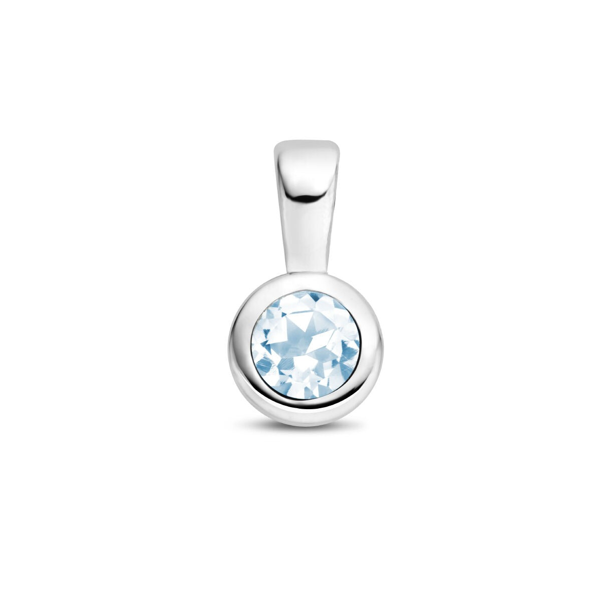 pendant with birthstone silver rhodium plated