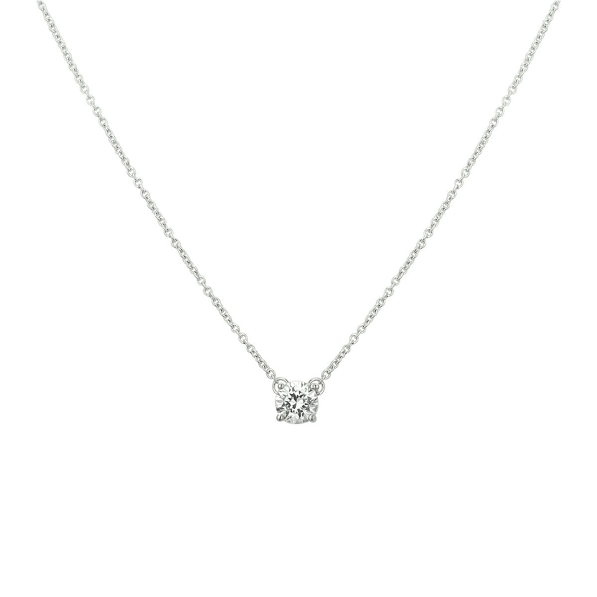 Zilveren collier van gerhodineerd 925 zilver met een zirkonia hanger.