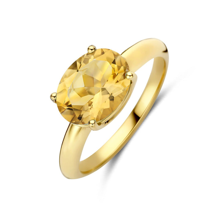 14k Geelgouden ring met citrien