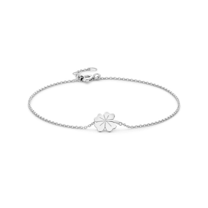 Gerhodineerd zilveren klaverarmband