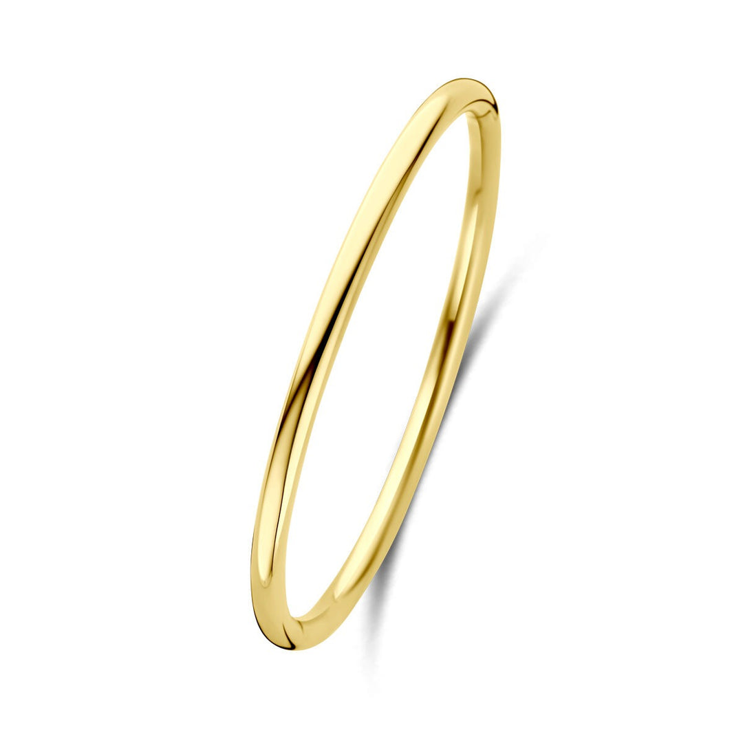 Stalen bangle dames geel met scharnier 4,0 mm 60 mm