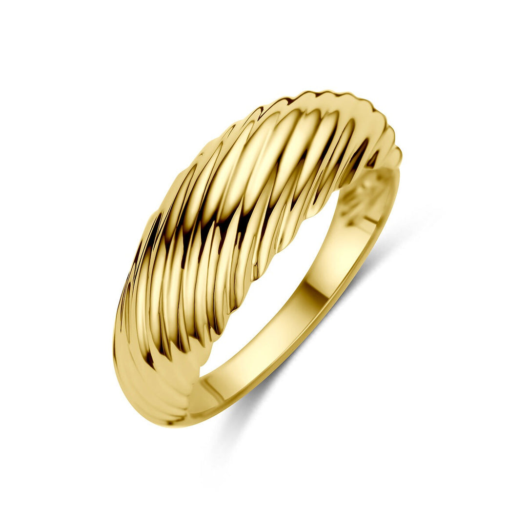 14k Geelgouden gedraaide ring 7,5 mm