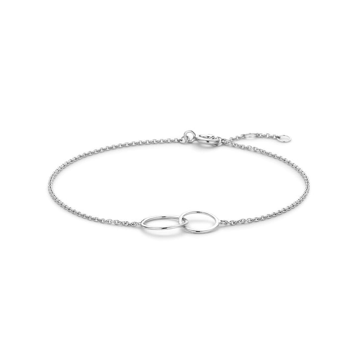 Gerhodineerd 925k zilveren armband met ronde hanger