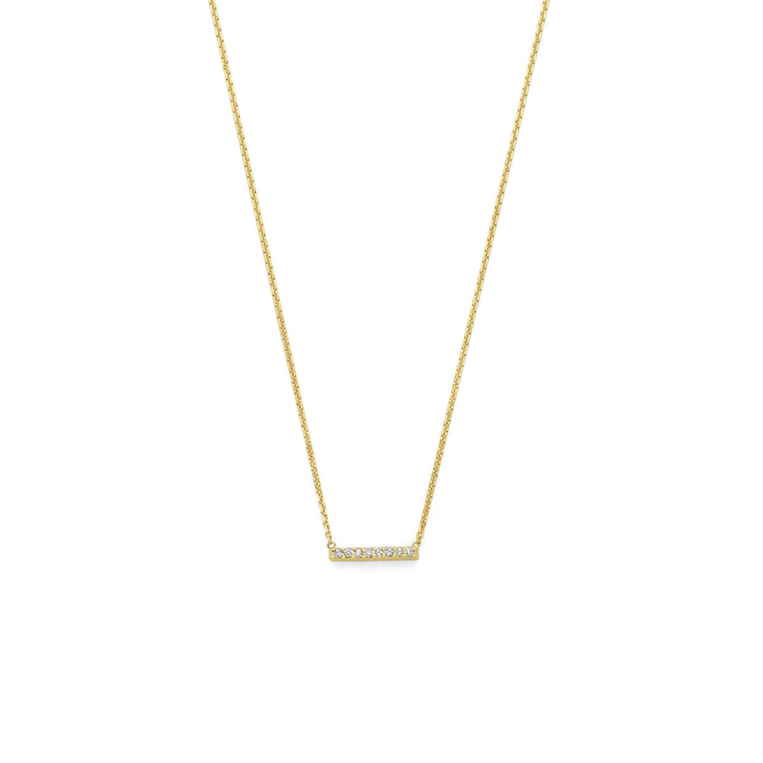 14k Geelgouden collier met lab grown diamant