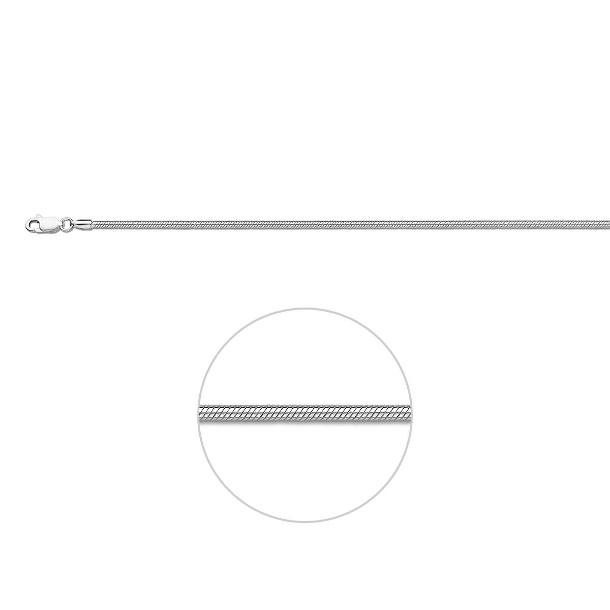 Zilveren slangenarmband voor dames met een breedte van 2.0 mm en een gladde afwerking.