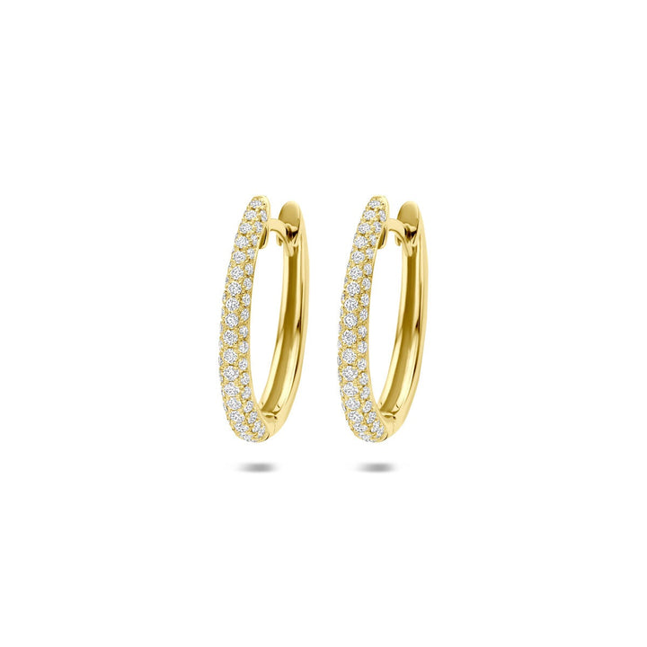 14k Gouden oorringen met diamant
