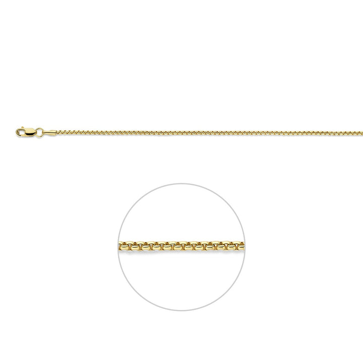 14k Geelgouden Venetiaanse Ketting met Zilverkern 45 cm