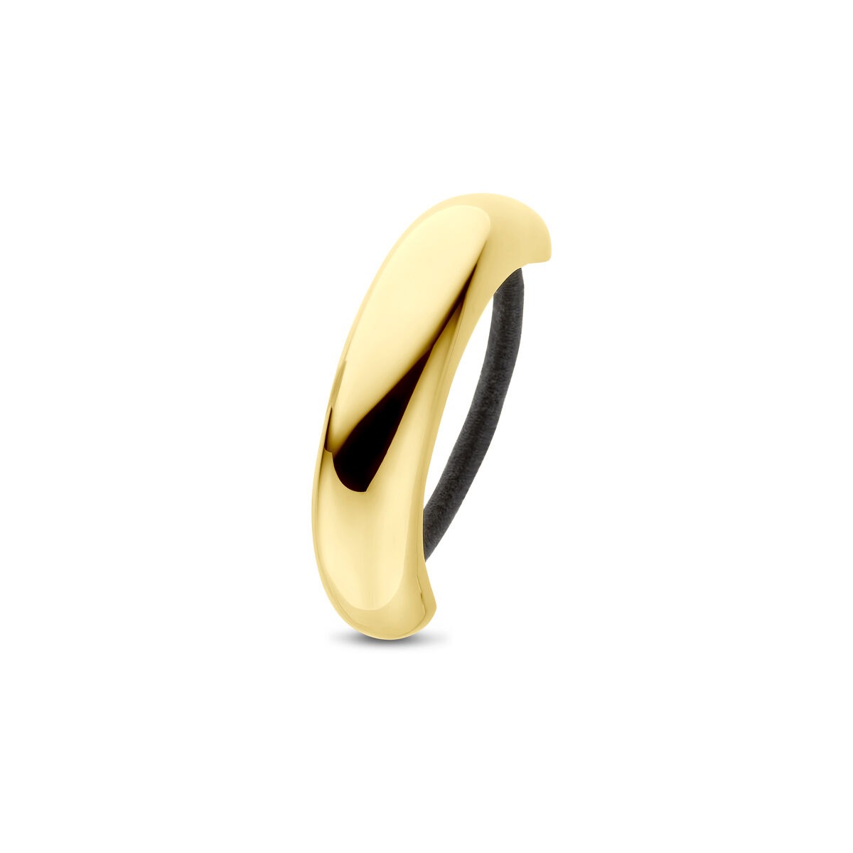 Stalen hair cuff met gouden ion plating, gladde afwerking en een breedte van 76 mm.