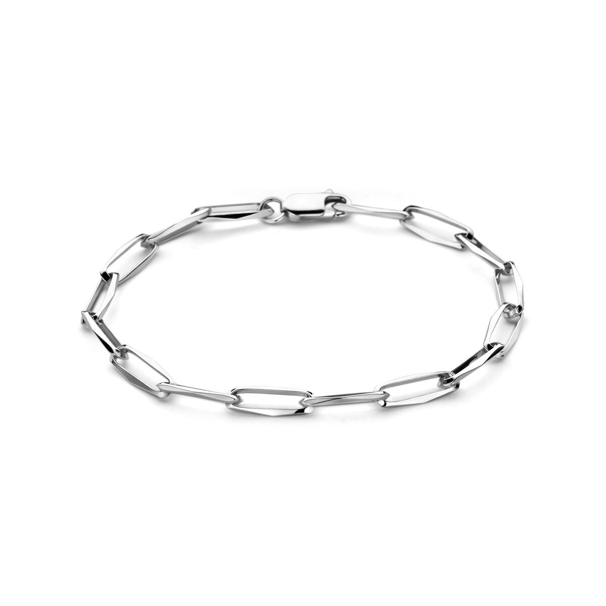 Zilveren armband met een gesloten schakelsysteem, 4.5 mm breed.