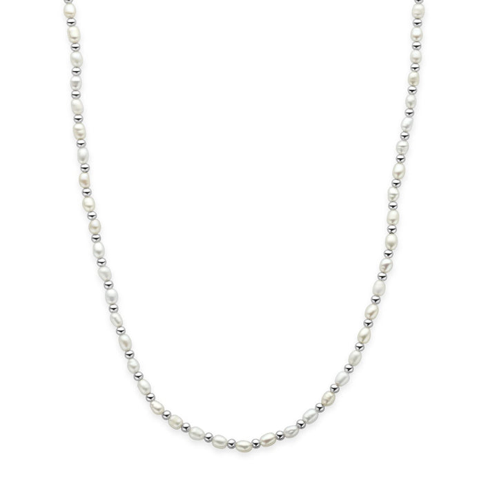 Gerhodineerd 925 zilveren collier met parels