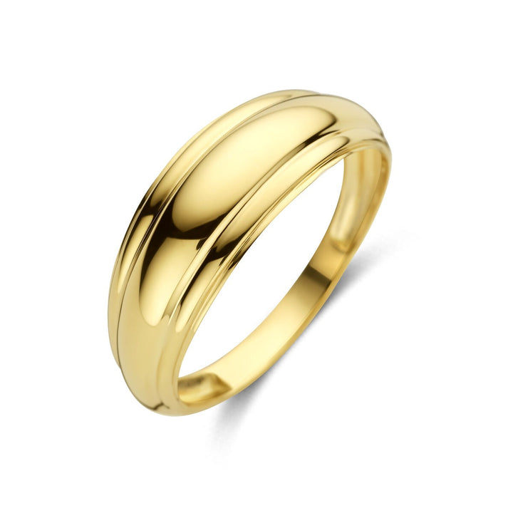 14k Geelgouden dames ring met brede band