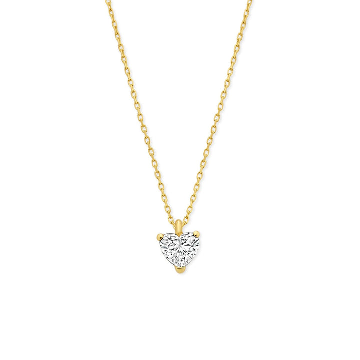 14k Geelgouden ketting met hartvormige lab grown diamant 0.50ct