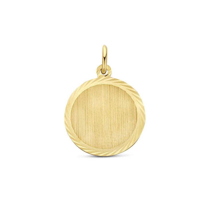 9k Gouden Graveer Hanger Rond