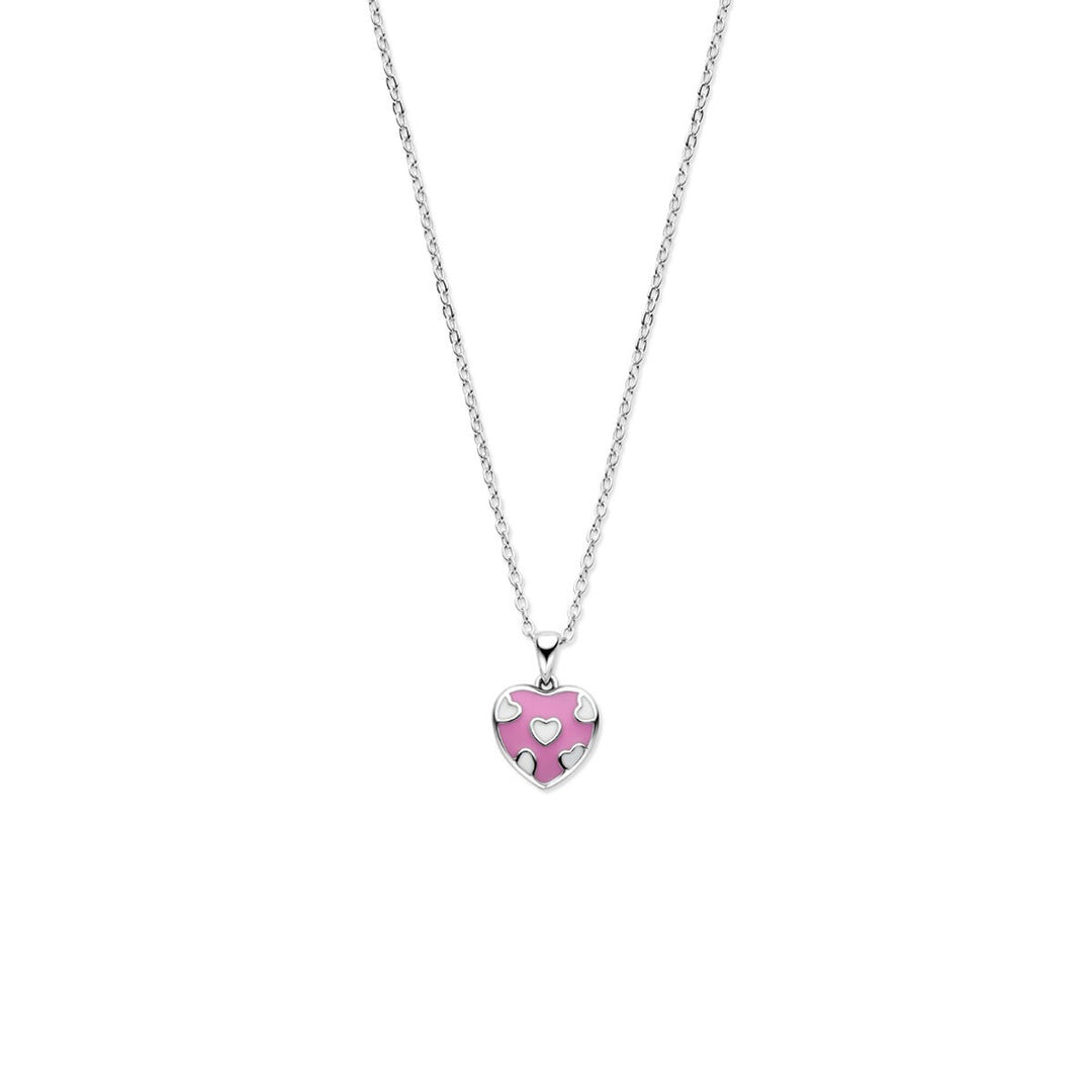 Zilveren ketting met hartje – gerhodineerd kinder collier 36 + 3 cm