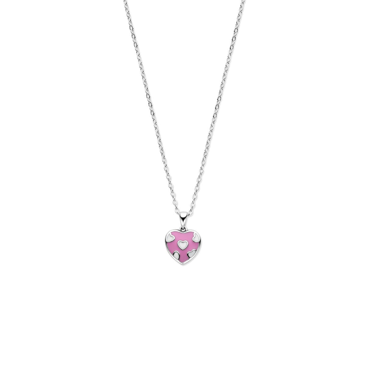 Zilveren ketting met hartje – gerhodineerd kinder collier 36 + 3 cm