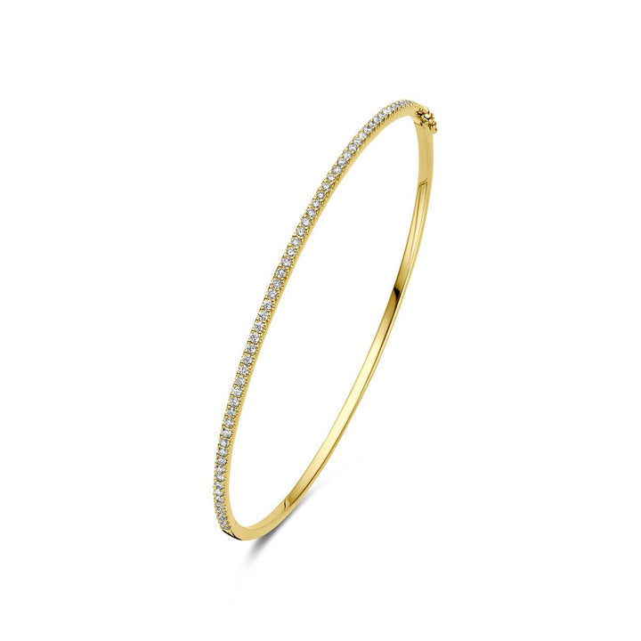 14k Geelgouden bangle met diamant