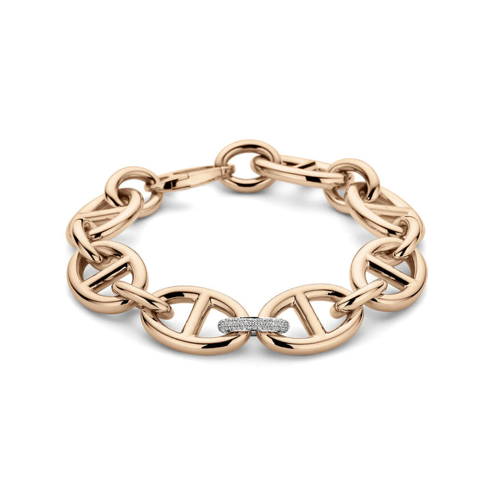 Armband Marinediamant 0,34 ct g vsi 16 mm 20,5 cm 18K Bicolor-Gold Rosé/Weiß