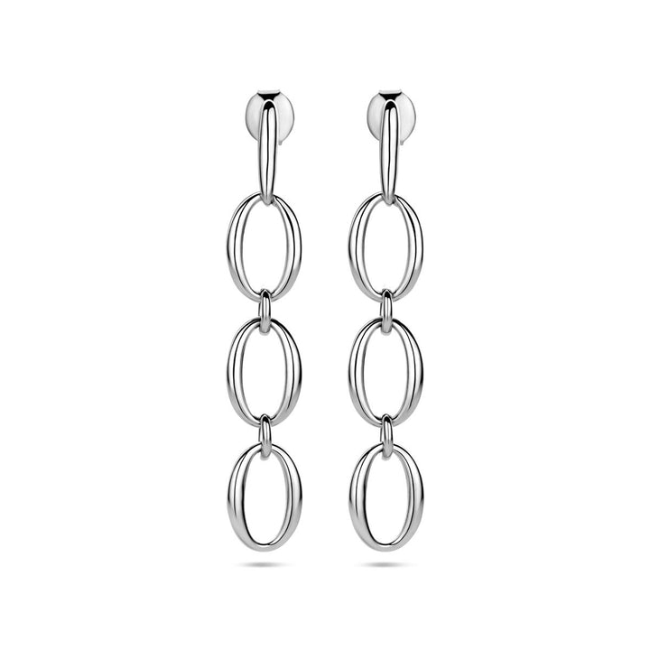 Gerhodineerd zilveren oorhangers 45mm