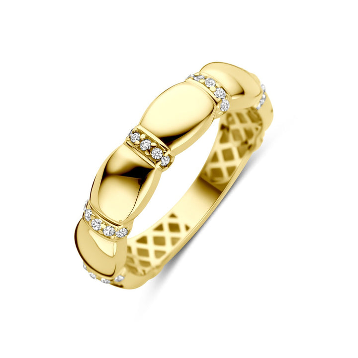 Gouden damesring met zirkonia – 14k geelgoud