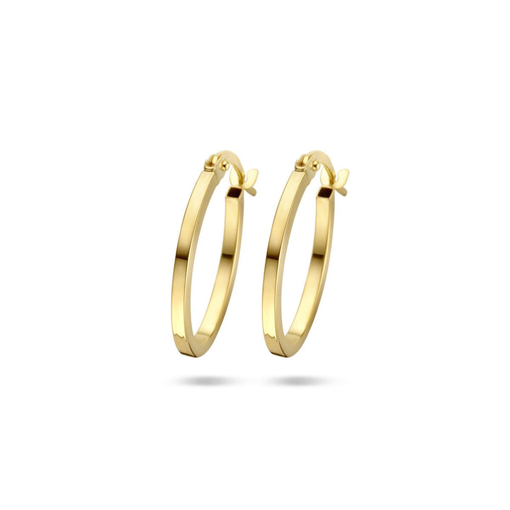 9k Geelgoudkleurige oorringen – slank en elegant ontwerp